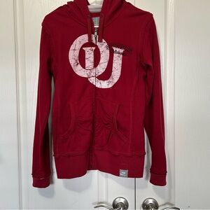 Nike OU Sooners Crimson Red Hooded Zip Up Jacket Small